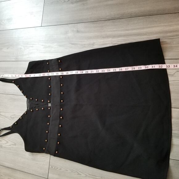 Cinq a Sept Womens Mini Dress Black Solid Comfort Sleeveless V-Neck Chic - Picture 8 of 13